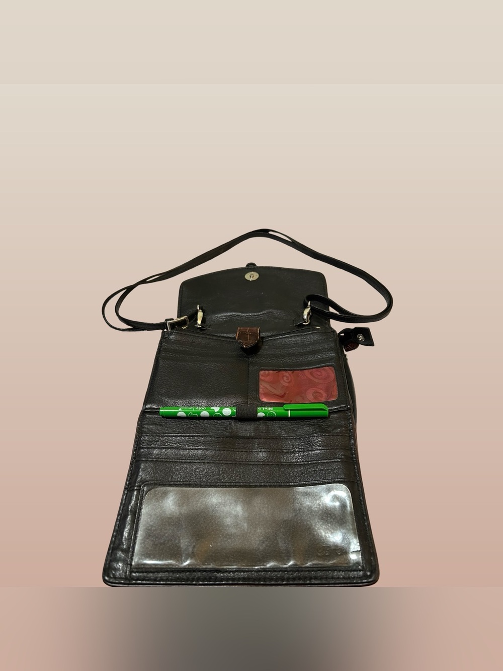 GOOD PLUS CONDITION! BRIGHTON NEPAL ORGANIZATION PEBBLE LEATHER CROSSBODY PURSE! - Picture 3 of 16